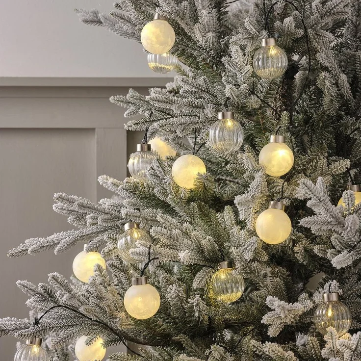 Lights4fun LED-Lichterkette 25er LED Lichterkette Weihnachtsbaumkugeln warmweiß – Bild 1