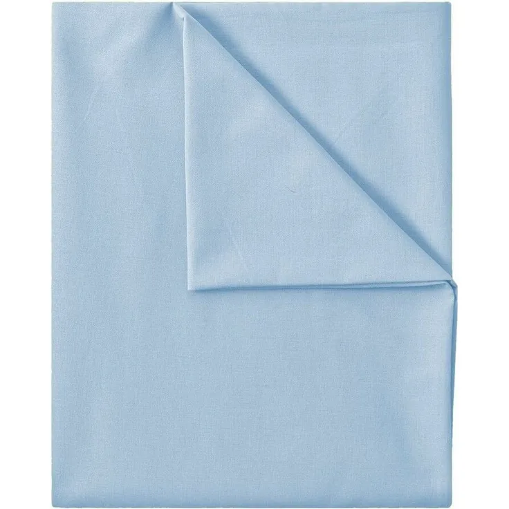 GREEN MARK Textilien Betttuch gewebtes Leintuch Betttuch, 100% Baumwolle, Gummizug: ohne, (1 Stück), weich und pflegeleicht, viele Variationen, 150x250 cm, Hell blau
