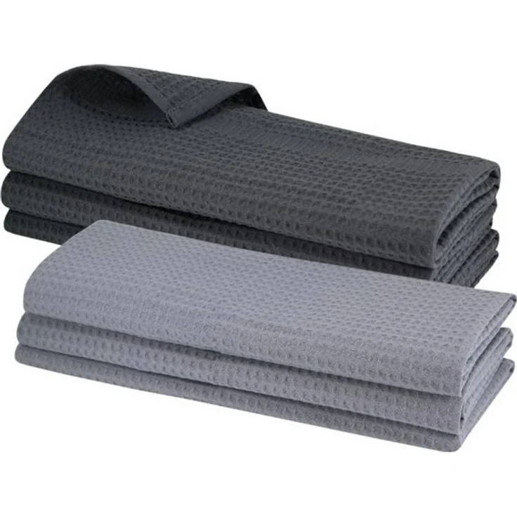 Engelland Geschirrtuch Poliertuch, (Vorteils-Set, 6-tlg, Waffel-Pique), 100 % Baumwolle, integrierte Aufhängeschlaufe, 70 x 50 cm – Bild 4