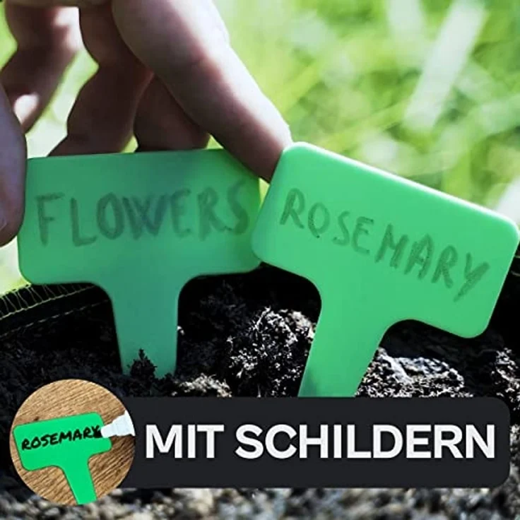 Praknu Pflanzkübel Hochbeet Pflanzsack 190L aus Vliesstoff mit Schilder zum Beschriften (Einzelartikel, 1 St), Für Gemüse, Pflanzen & Blumen - Stofftöpfe - Grow Töpfe – Bild 3