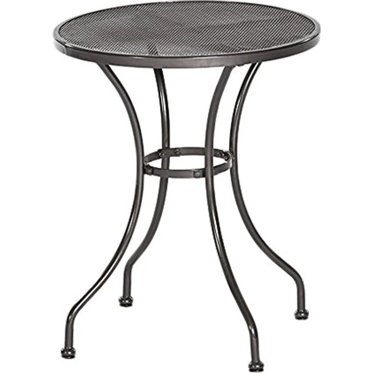 Gardenson Gartentisch, Rund, Graphit, Metall, 60x75x60 cm, Wetterfest und Pflegeleicht