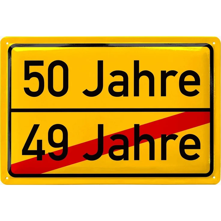 LANOLU Blechschild 50 Jahre Ortsschild - 20x30cm – Metall – Gelb – 20185 – Bild 1