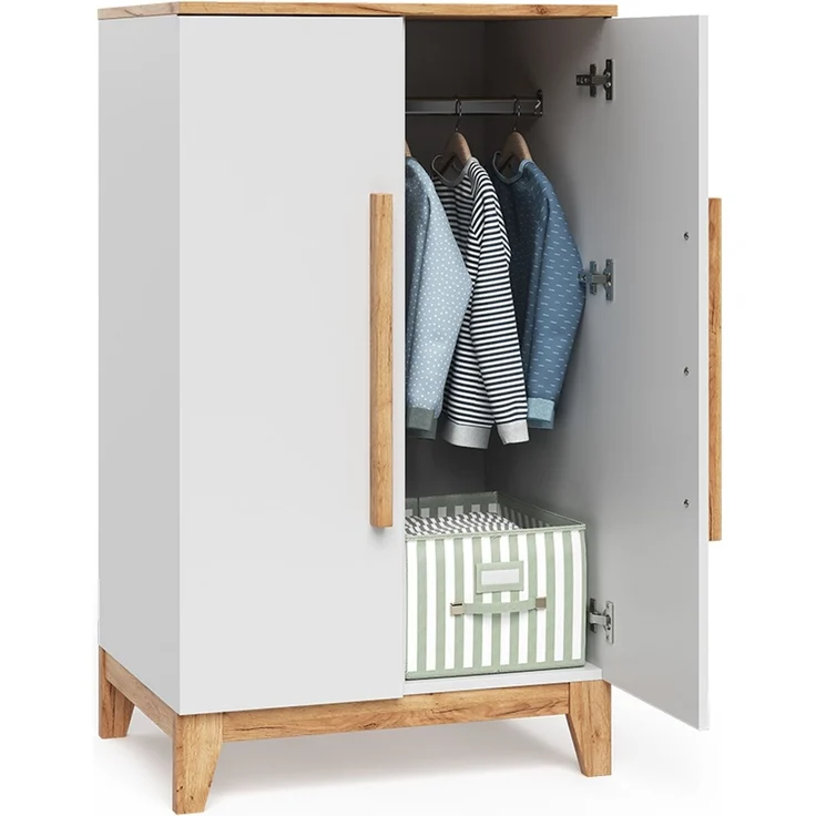 Vitalispa Kinderkleiderschrank Weiß/Artisan 70 x 120 cm, Malia – Bild 6