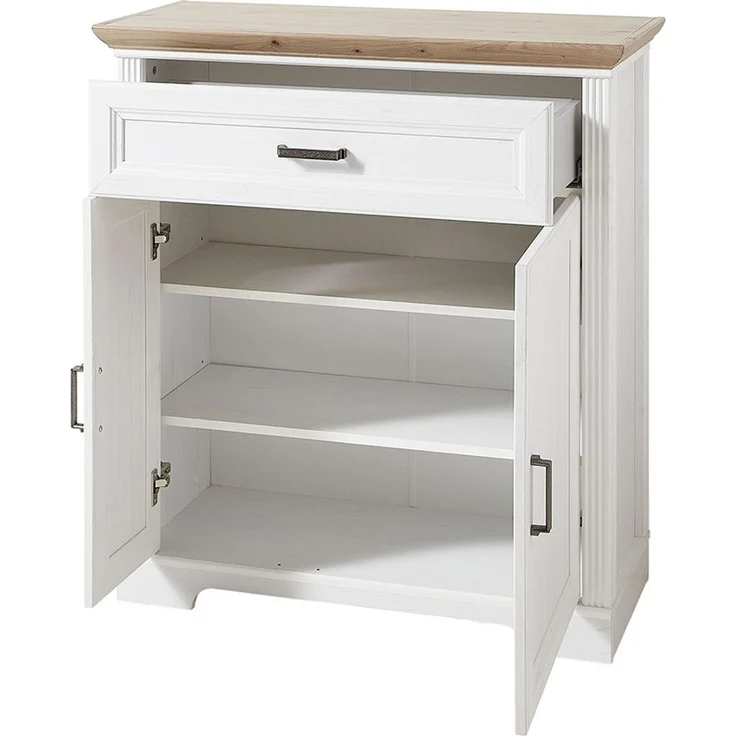 Schuhschrank Jena / Jasmin, Holzwerkstoff, Weiß, Holzfarben, 93 x 102 x 41 cm – Bild 3