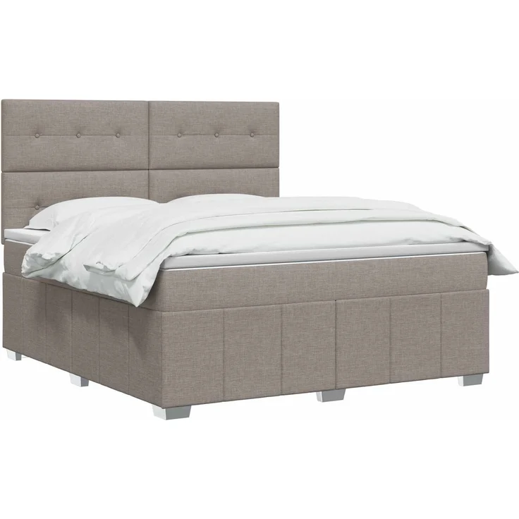 vidaXL Boxspringbett mit Matratze Taupe 140 x 200 cm Stoff 3454159 – Bild 3