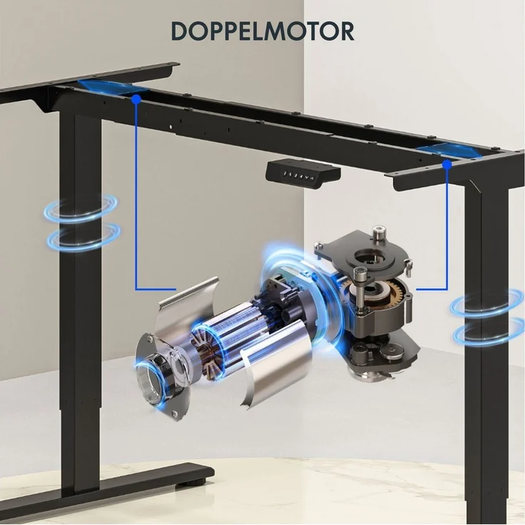 FLEXISPOT Schreibtisch Sitz-Steh-Tisch mit Memory-Funktionen (110X54/140X70/ 160X70/ 180X80/ 200X80 CM), Dual-Motor, 4 Speicherplätze, Anti-Kollisionssystem – Bild 2