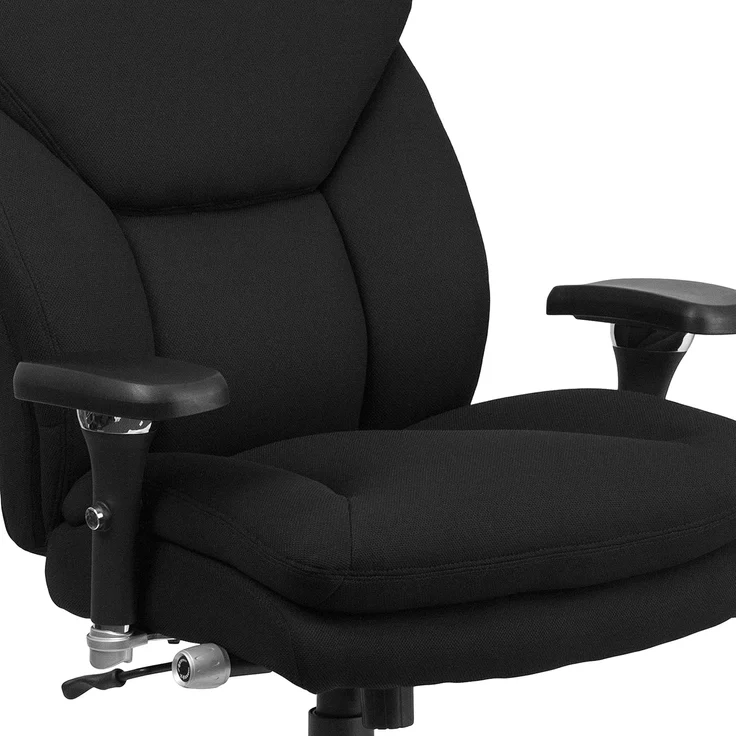 Flash Furniture Hercules Serie 24/7 Bürostuhl für intensiven Gebrauch, groß und hoch, 180 kg, schwarzer Stoff, ergonomischer Chefsessel mit Lendenknauf – Bild 8