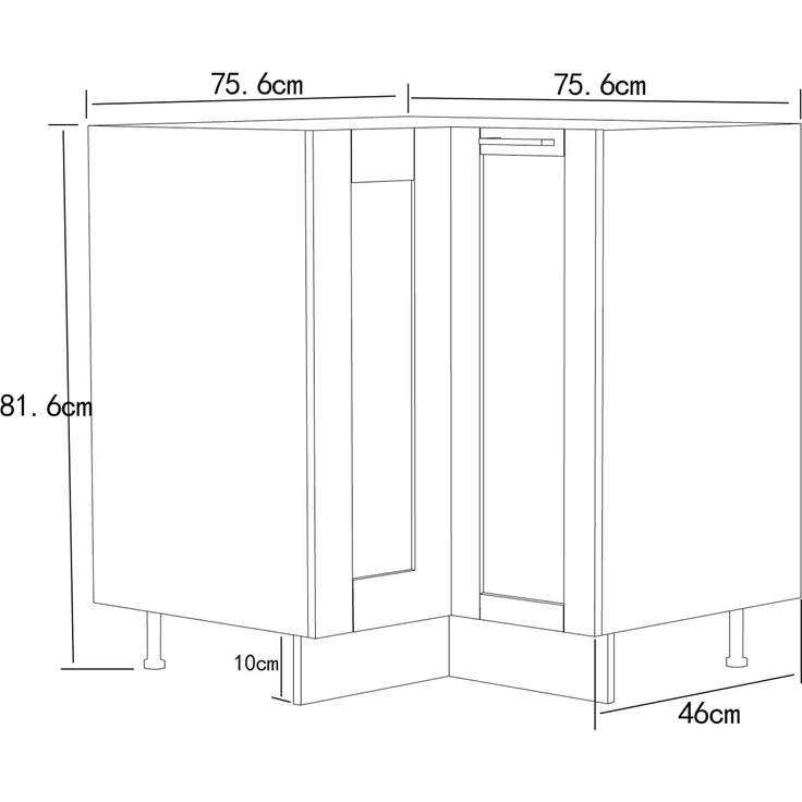 VCM Küchenmöbel Unterschrank Colura 920543 Weiß H. 82 x B. 76 x T. 76 cm – Bild 5