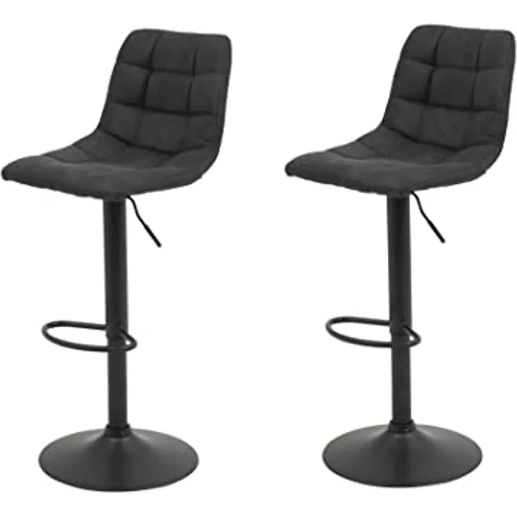 2er Set Barhocker Yvonne - Vintage Anthrazit