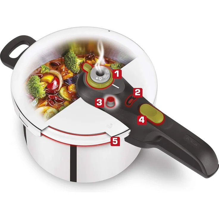 Tefal 'Secure 5 neo' Schnellkochtopf Induktion, Edelstahl, 6L, absperrbar – Bild 5