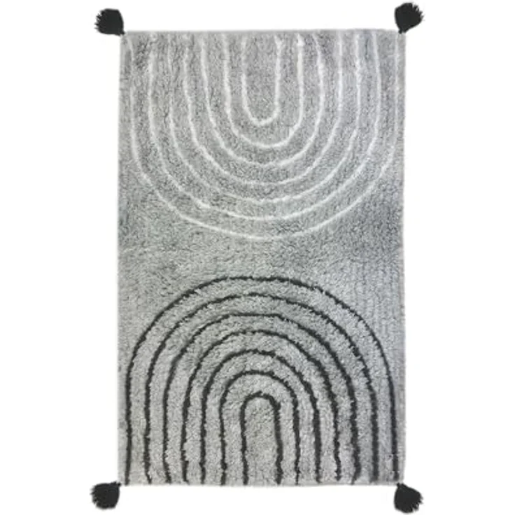 Foutastic Luxuriöse graue Badematte, 60 x 100 cm | 100% Baumwolle, 600 g/m², rutschfest und antibakteriell, weicher Flor, Höhe 6–12 mm | Maschinenwaschbar – Bild 1
