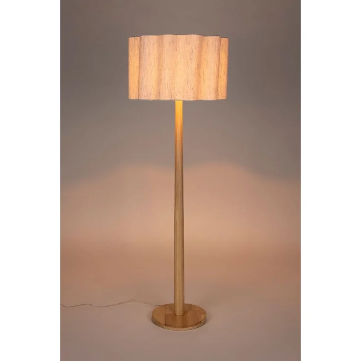 Stehlampe Scallop mit Jute-Lampenschirm, Gummibaumholz von Dutchbone – Bild 2