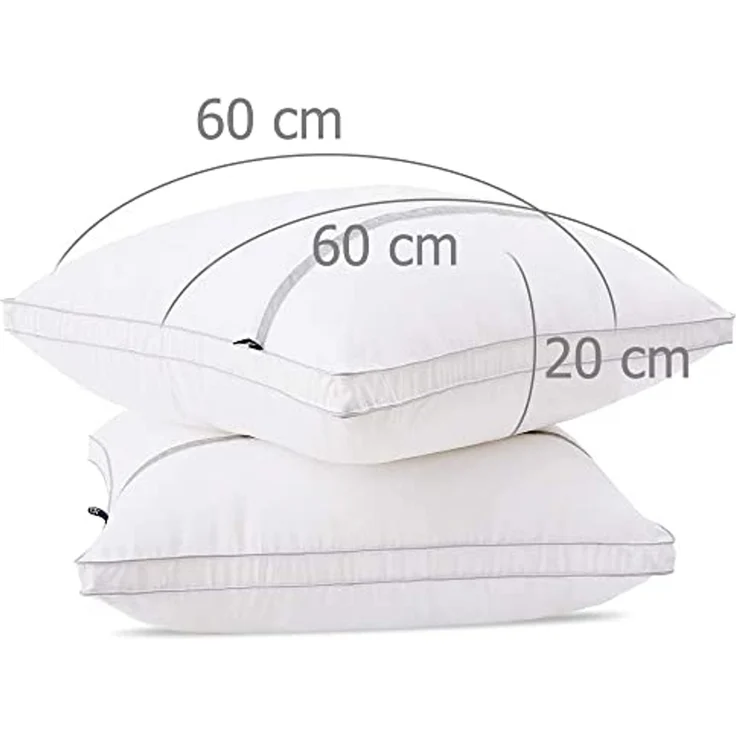 BedStory Kissen, 60x60 cm, 2 Stück, milbendicht und hypoallergen, aufblasbares Kissen mit Füllung aus 3D-Polyesterfaser, bequem und atmungsaktiv und kann als Sofakissen verwendet Werden – Bild 2