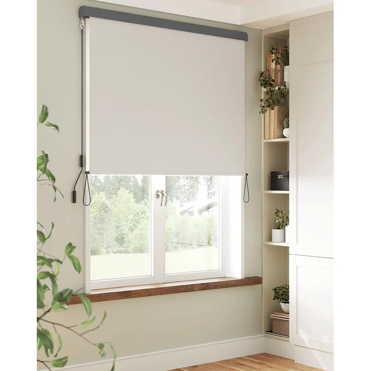 SONGMICS Seitenmarkise Alu 1.6 x 2.5m Senkrechtmarkise für Balkon, Terrasse, Vertikalmarkise für außen, Markise für Windschutz, Sonnenschutz und Sichtschutz, wasserfest, beige Die Serie Classic GSA165BE – Bild 1