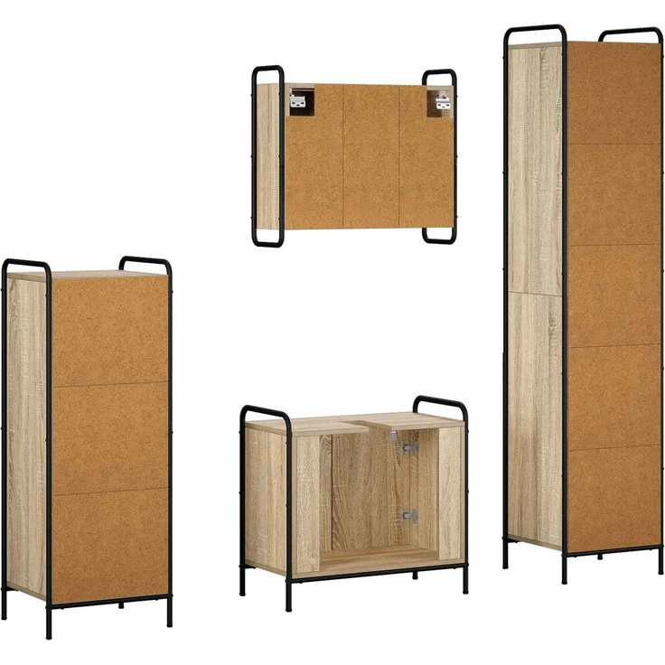 vidaXL Badezimmerschrank-Set 4 stk. Sonoma-Eiche 40 x 36 x 181 cm 3444616 – Bild 8
