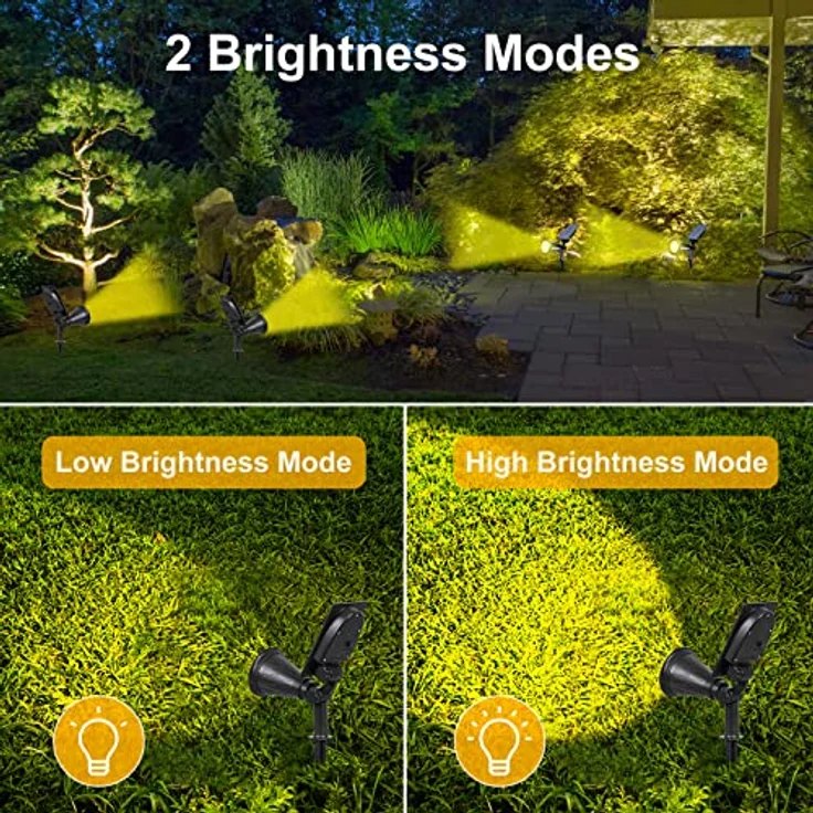 T-SUN Garten Solarleuchten, 2 Stücke Outdoor Wandleuchte mit 2 Beleuchtungsmodi, wasserdicht, 2700K, für Garten und Hof – Bild 2