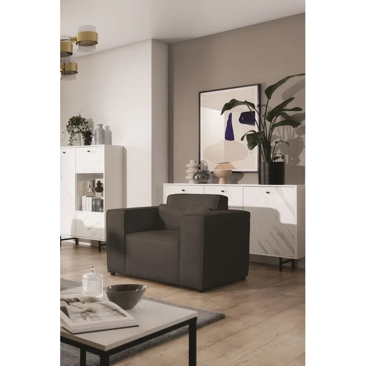 Sessel Designersessel WALDO in Stoff Brooklyn Schwarz-Hell – Bild 1