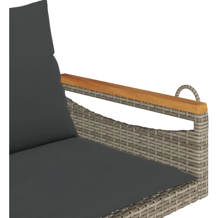vidaXL Hängebank mit Kissen Grau 109x62x40 cm Poly Rattan 368147 – Bild 7