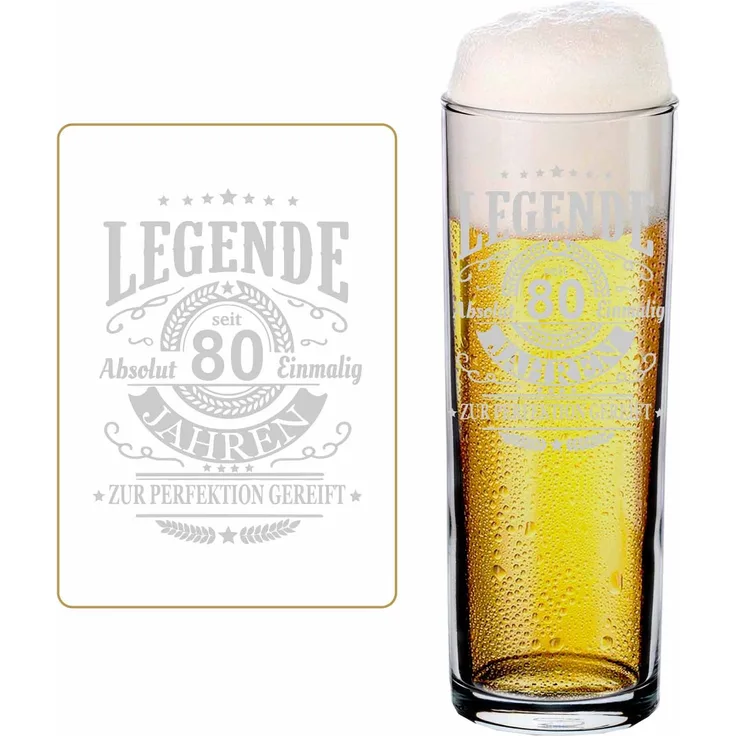 Luxentu Kölschglas Bierglas Kölner Stange 0,2l mit Eichung - Legende seit 80 Jahren