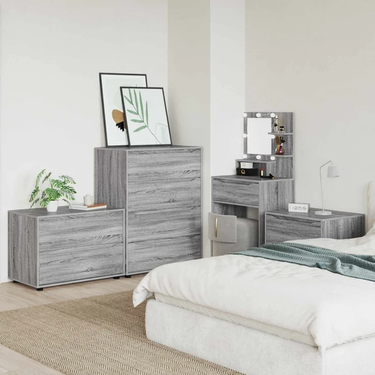 vidaXL Aufbewahrungsschrank 80 x 48 x 57 cm Holzwerkstoff Sonoma-Grau 888823 – Bild 4