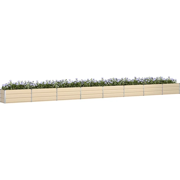 vidaXL Pflanzkübel Elfenbein 480 x 50 x 45 cm Verzinkter Stahl 42018110 – Bild 2