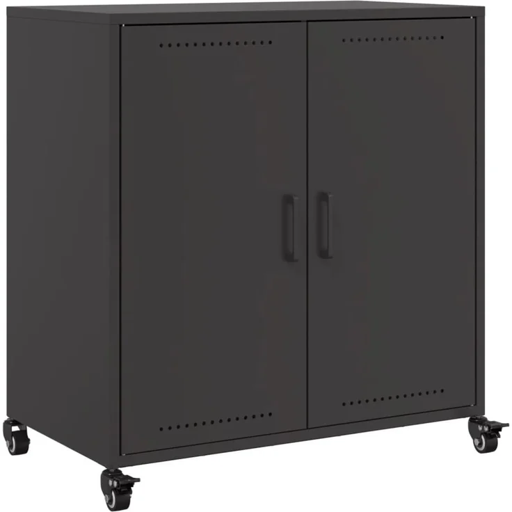 vidaXL Sideboard Schwarz 68x39x72 cm Stahl 846656 – Bild 1