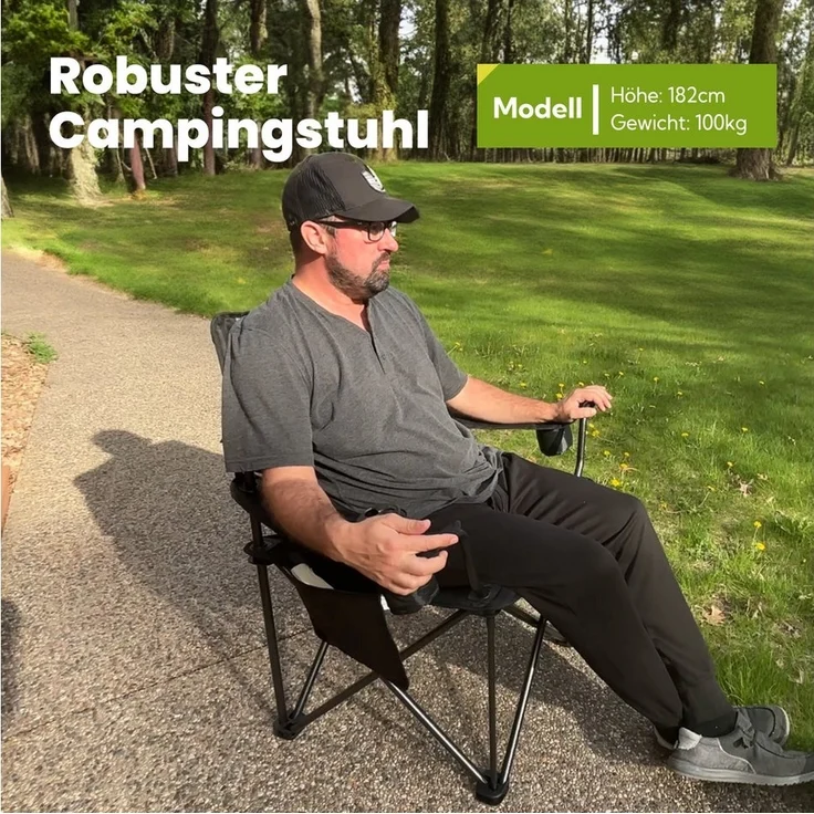 HOMECALL Campingstuhl Übergroßer Klappstuhl mit hoher Rückenlehne, XXL Faltstuhl Gepolstert (Bis 360KG Belastbar, 2 St), Robust und Zuverlässig klappstuhl für Outdoor, Balkon, Garten – Bild 2