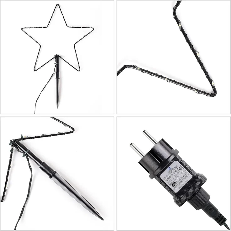 SALCAR 2m Weihnachtsbeleuchtung Außen, 3er Pack LED Stern – Bild 6