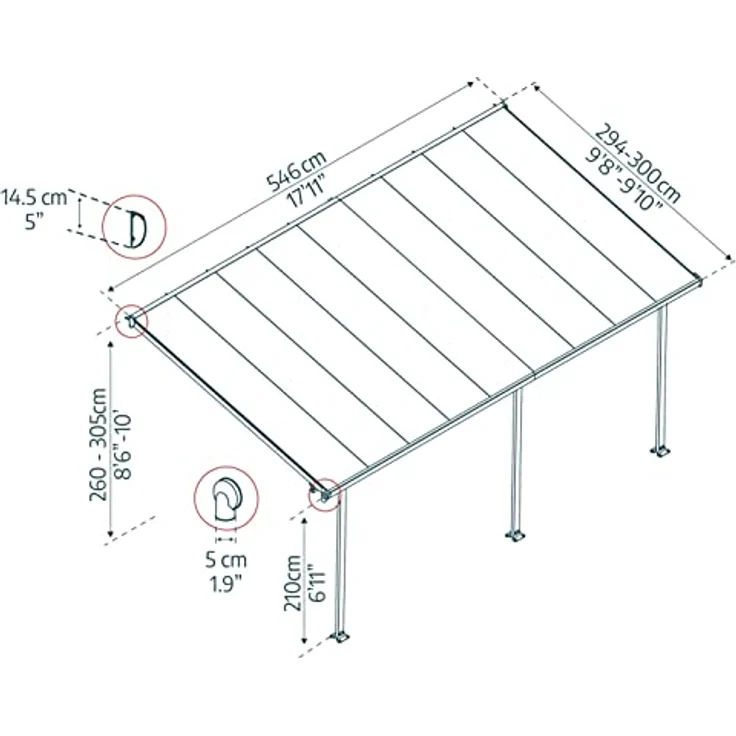 Palram - Canopia Aluminium Terrassenüberdachung – Bild 3