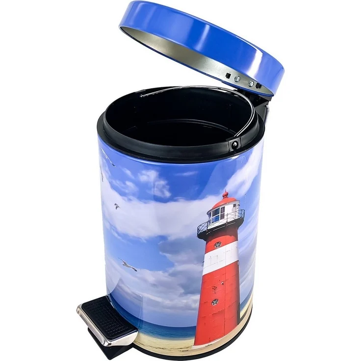 Sanilo Kosmetikeimer Leuchtturm, 3 Liter, Bad Mülleimer mit Absenkautomatik & Innenbehälter – Bild 1