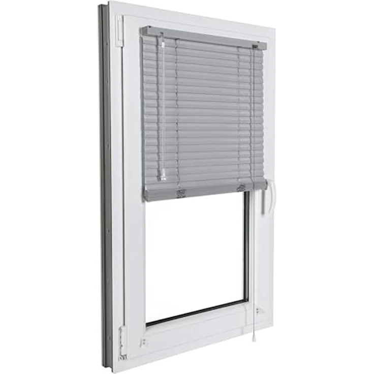 Sonello Jalousie Klemmfix ohne u. mit Bohren 30cm x 100cm Silber Aluminium Jalousette, Klemmfix, Inkl. Halterung für Decken- u. Wandmontage Alu Jalousie Fenster u. Tür, Blickdicht freihängend – Bild 5