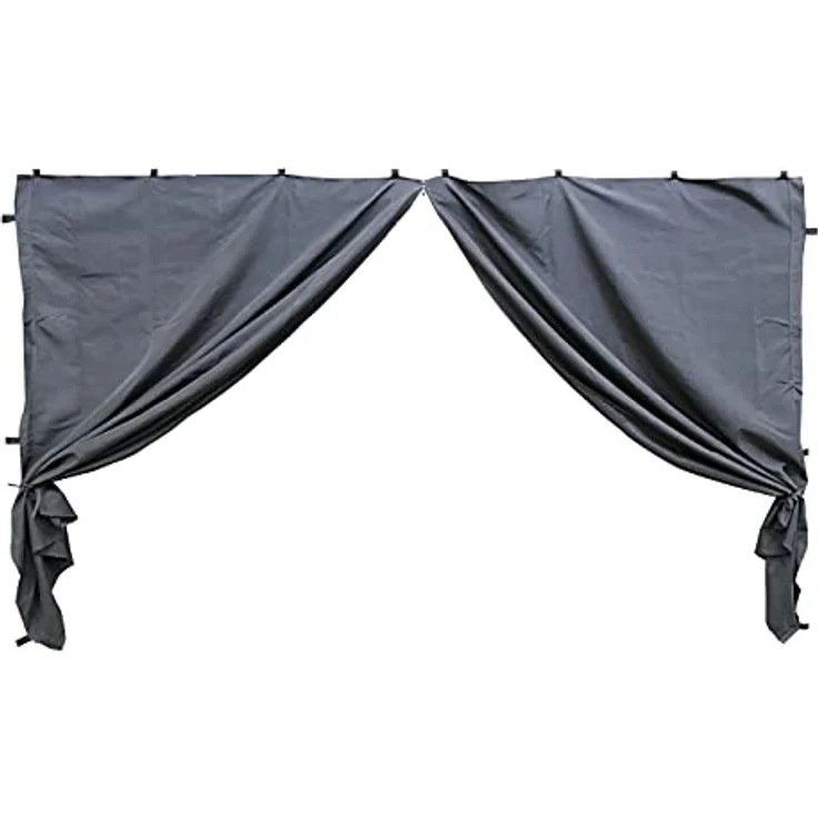QUICK STAR 2 Seitenwände mit Reißverschluss 250x192cm für Pavillon Nizza 3x3m, grau RAL 7012, 100% Polyester, inkl. Klettverschluss – Bild 2