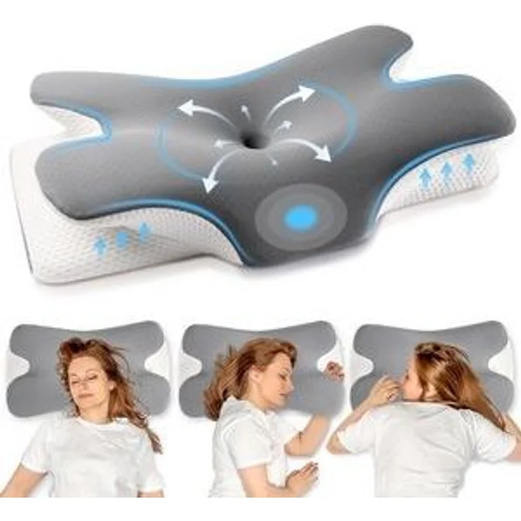 Simloveve Kopfkissen Nackenstützkissen,Schlafkissen,Nackenkissen,Seitenschläferkissen, Füllung: Kopfkissen aus Memory Foam, Kissen für Seiten Rücken & Bauchschläfer, Nackenstützkissen, Kopfkissen, Schlafkissen, Eisseidenstoff, atmungsaktiv und weich, A... – Bild 6