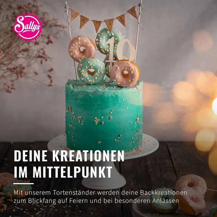 Sallys Tortenständer aus Keramik -Tortenplatte in Weiß mit Fuß, Kuchenplatte zum Dekorieren, zeitloses Design – Bild 6