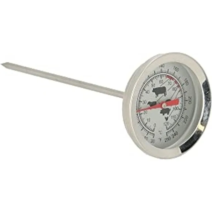 Vielseitiges, hochwertiges Fleischthermometer aus Edelstahl mit klarer Skala