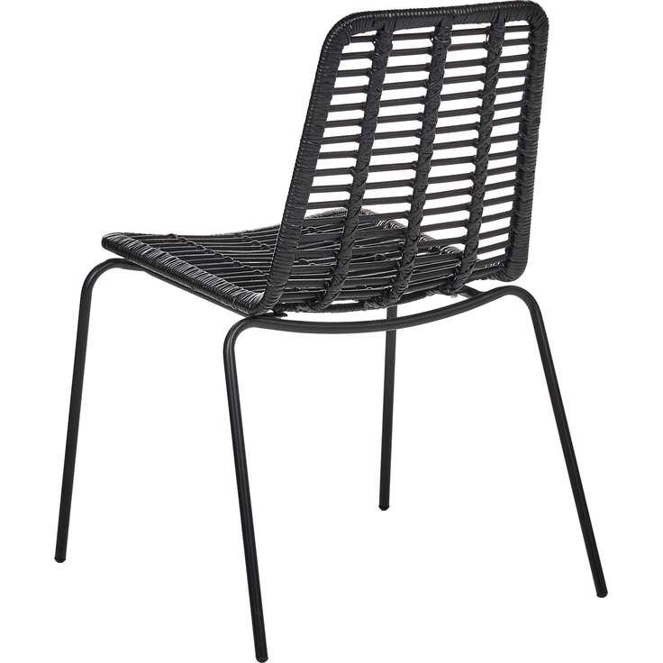 Esszimmerstuhl 2er Set TAOS Rattan Schwarz – Bild 7