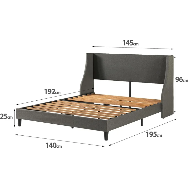 Zinus Platform, Dunkelgrau, 140x190 cm – Bild 2