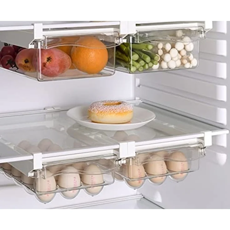BAYLI Pizzaschneider Eierbehälter für Kühlschrank, Universal Kühlschrank Organizer für 15 – Bild 5