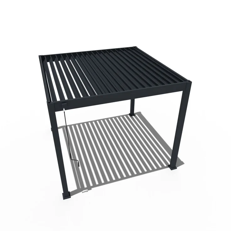 Weide Classic | Pergola Aluminium freistehend | 3 x 3 M | Lamellendach anthrazit – Bild 2