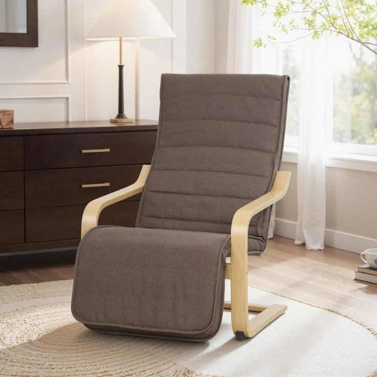 HOMCOM Relaxsessel Polstersessel mit Leinenoptik Sessel (Set, 1-St, Lesesessel), 5-fach verstellbare Fußstütze, abnehmbare Bezüge – Bild 1