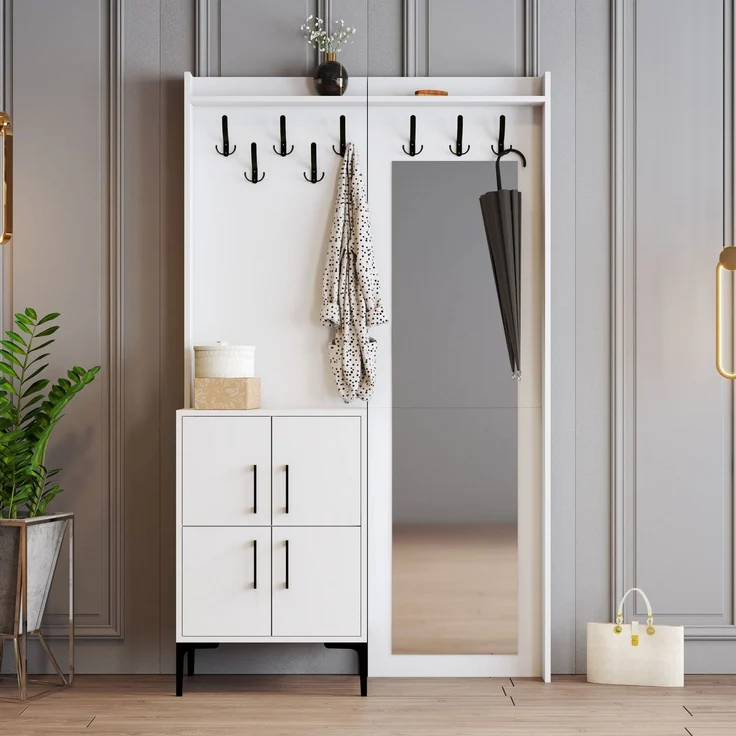 Skye Decor 'Berlin BC - White' Garderobe, Weiß, 120 x 200 x 35 cm – Bild 1