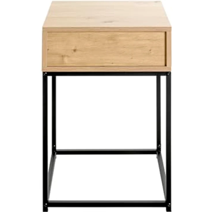 XXXL Nachtschrank Malmö, Schwarz, Eiche, Metall, 1 Schublade, 40x60x40 cm, Schlafzimmer Nachttisch – Bild 6