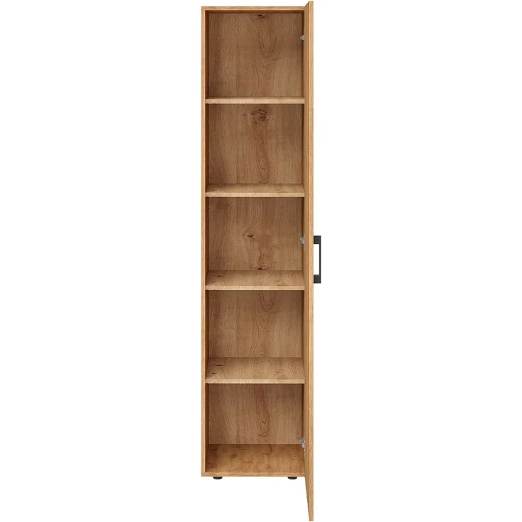 Bellamio 'Apol' Mehrzweckschrank schmal, Eichenoptik, 176x33x40 cm, Aktenschrank mit 5 Ablagefächern, Tür beidseitig montierbar – Bild 9