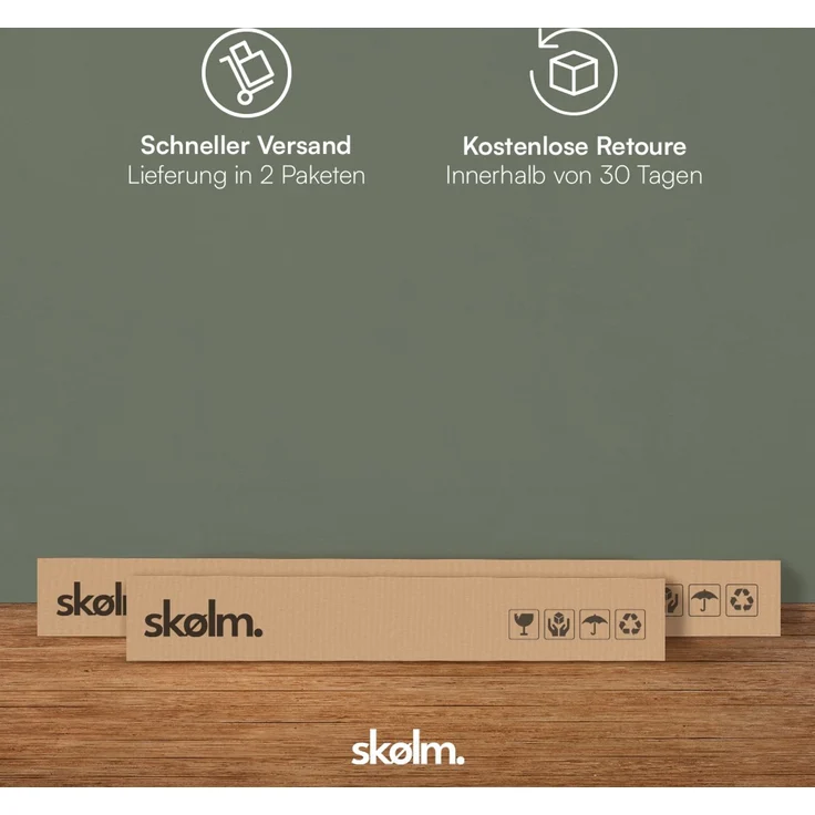 skølm 'Nornir' Bett 120x200 cm, Bettgestell, natur geölt, Massivholzbett aus Eiche mit Holzkufen, Doppelbett mit durchgehendem Bettkopf – Bild 8