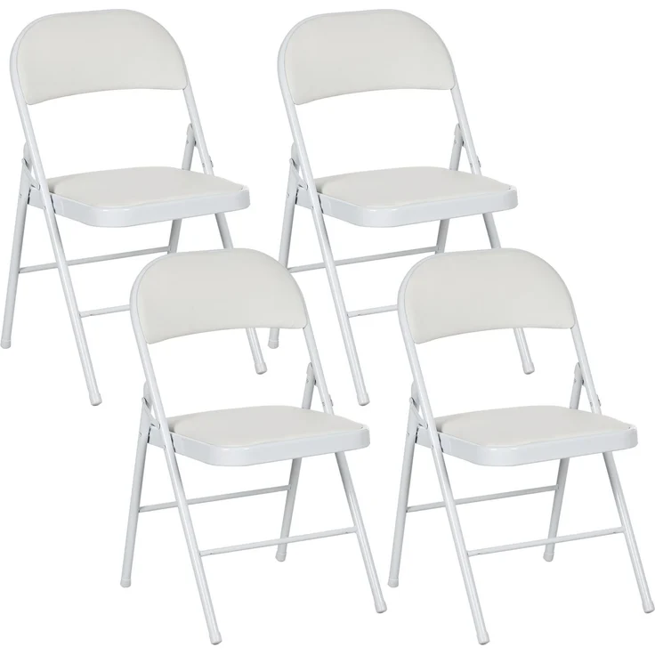 Set mit 4 Klappstühlen, 46.0×45.0×78.0cm, Weiß, MELAYR – Bild 1