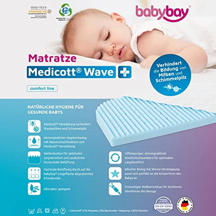 Babybay 'Medicott Wave' Komfortschaumkernmatratze für Maxi und Boxspring – Bild 10