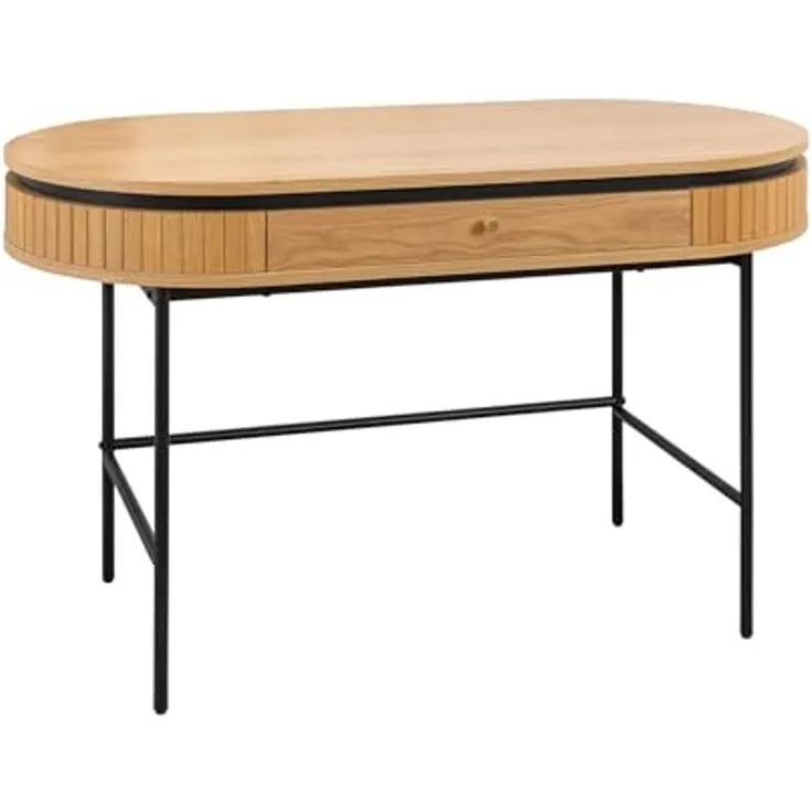 riess-ambiente Schreibtisch ATELIER 120cm natur/schwarz - Eiche, furniert, Schublade, Home Office (Einzelartikel, 1-St), Moderner Konsolentisch - idealer Allrounder f. Wohn- und Arbeitszimmer