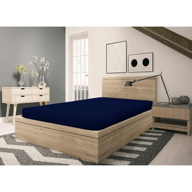 Setex REFIBRA Feinbiber Spannbettlaken dunkelblau 160 x 200 cm – Bild 3