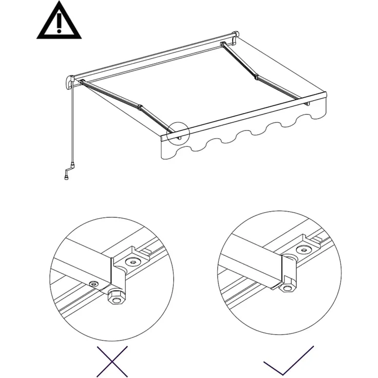 Einziehbare Markise, Sonnenmarkise Handbetrieben 350x250 cm Blau und Weiß – Bild 6