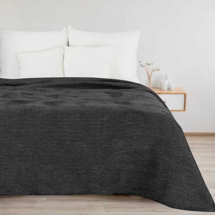 Wohndecke Sofadecke Decke Tagesdecke Design Natur Farben Amber schwarz 220x200 cm – Bild 3